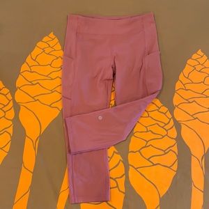 Cropped Lululemon Leggings with Zipper Pocket